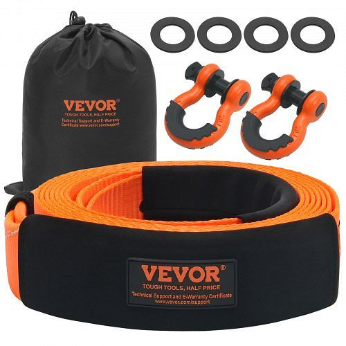 VEVOR Abschleppgurt-Bergeset 76,2 mm x 6,1 m (MBS-16329 kg), dreifach verstärkte Schlaufe & Schutzhüllen & Aufbewahrungstasche, DZDL3IN20FTC4ICX8V0