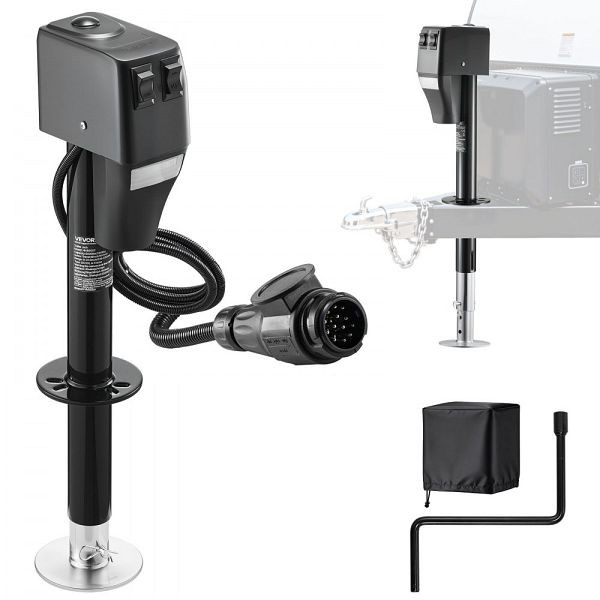 VEVOR Elektrischer Anhängerheber 2268 kg, 230-686mm Hub, mit Kurbel & LED, 12 V DC für Wohnwagen & Camper, DDTCQJDDDKCG07KKJ002V9