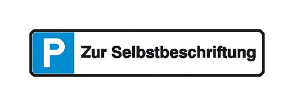 SafetyMarking Parkplatzschild, Symbol: P, mit Freifläche zur Selbstbeschriftung, BxH 52x11 cm, Aluminium, 11.5553