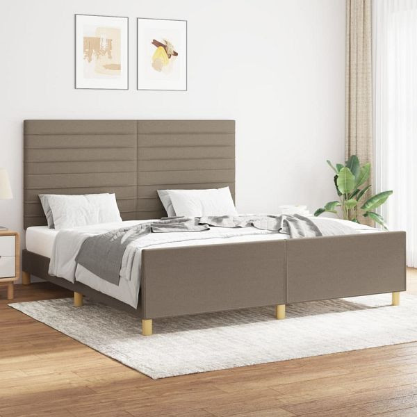 vidaXL Bettgestell mit Kopfteil Taupe 160x200 cm Stoff, 3125150