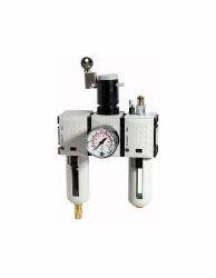 Riegler Wartungseinheit, dreiteilig, mit Polycarbonatbehälter, Schutzkorb und Manometer, 100240