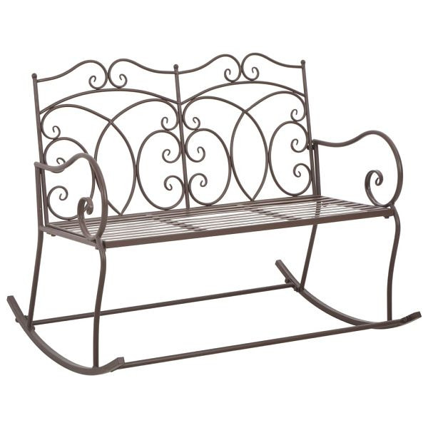 vidaXL Gartenbank 104 cm Eisen Antik Braun, Material: Schmiedeeisen, 45437