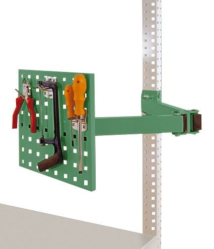 Manuflex Werkzeugträgerplatte für UNIVERSAL und PROFI, BxH 305 x 305 mm, mit Doppelgelenk-Schwenkausleger, Resedagrün, ZB3567.6011