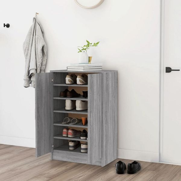 vidaXL Schuhschrank Grau Sonoma 60x35x92 cm Holzwerkstoff, 816012