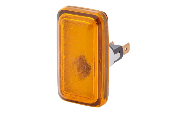 HELLA Zusatzblinkleuchte, Halogen, 12V, Einbau, Lichtscheibenfarbe: gelb, Stecker: Flachstecker, seitlicher Einbau, 2BM 003 647-067