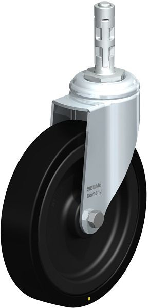 Blickle LKRA-VPA 150K-11-EL-E11 Apparate-Lenkrolle mit Rückenloch, Vollgummi, Schwarz, 848473