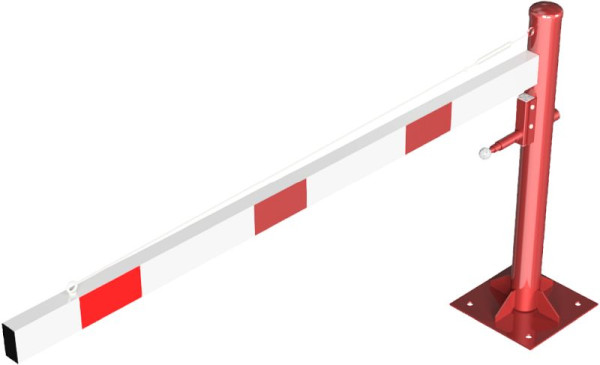 Schake Drehschranke mit Seilzugverstärkung, für Dübel Befestigung, Schrankenbaumlänge: 2000 mm, für Vorhangschloss, 4113_20VBP