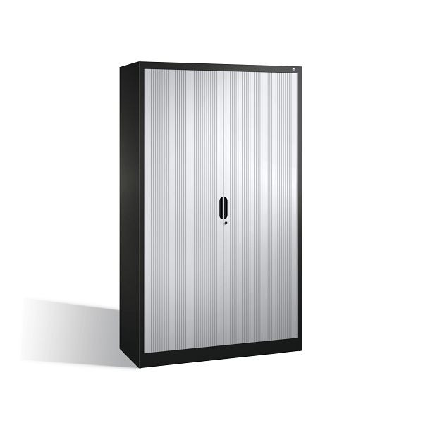 C+P Rollladenschrank Omnispace, H1980xB1200xT420mm, Farbe: Schwarzgrau / Lichtgrau, Griffmulde, 5 OH, 3203-00 S10089