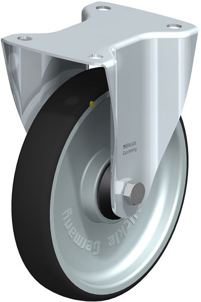 Blickle B-PATH 200K-ELS Stahlblech-Bockrolle mit Anschraubplatte, Thermoplastisches Polyurethan, Grau, 852178