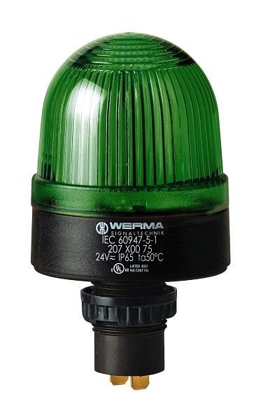 WERMA LED-Dauerleuchte Einbaumontage 24VAC/DC GN- grün, 207.200.75