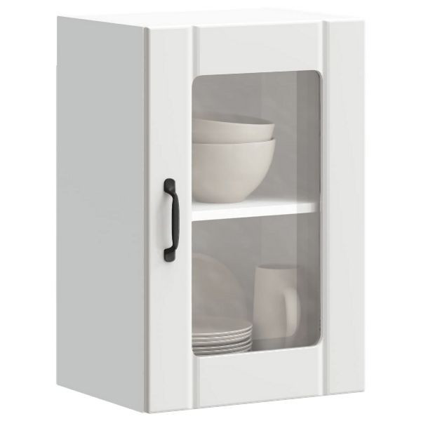 vidaXL Küchen-Hängeschrank mit Glastür Lucca Weiß, 853767