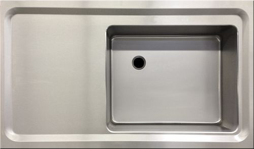 Rieber Gastronorm-Einschweißbecken waterstation® GN 2/1 mit Ablauf rechts - Füllmenge 55 Liter, Höhe 210 mm, 82500302