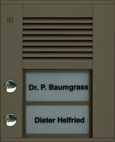 TCS Audio Außenstation Serie PDS 2 Klingeltasten (linksbündig), AP bronze, PDS02-EB/04