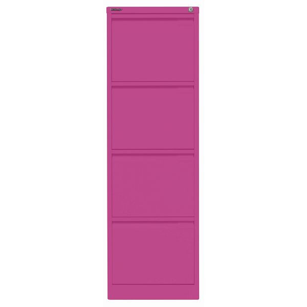 Bisley Hängeregistraturschrank, einbahnig, 4 HR-Schubladen, 681 fuchsia, 3643681