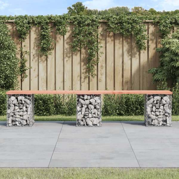 vidaXL Gartenbank aus Gabionen 203x31x42 cm Massivholz Douglasie, 834333