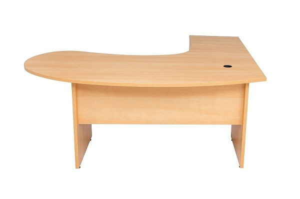 Mades Winkelschreibtisch "Gela", Holzfuß, Buche Dekor, 180 cm x 120 cm x 74 cm, inkl. Beistellcontainer, links gewinkelt, MAGHF1016180BUL