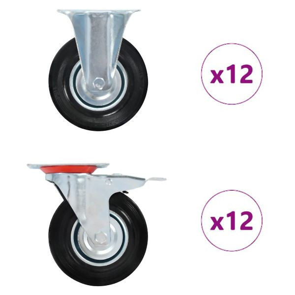 vidaXL 24 Stk. Rollen 125 mm, für kleine Vorrichtungen, 278049