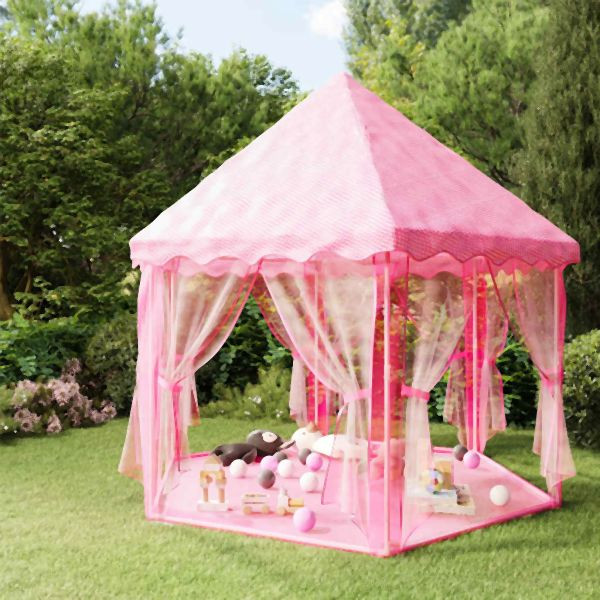 vidaXL Prinzessin-Spielzelt mit 250 Bällen Rosa 133x140 cm, 3107714