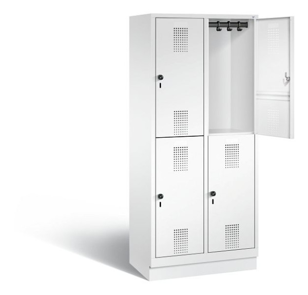 C+P Spind doppelstöckig Evolo, H1800xB810xT500mm, Farbe: Verkehrsweiß, 48320-22 S10353