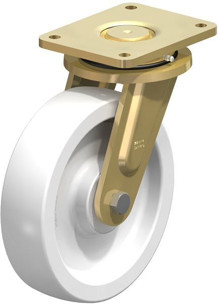 Blickle LS-SPO 250G Stahlgeschweißte Schwerlast-Lenkrolle, schwere Drehkranz-Ausführung, Polyamid, Weiß, 48439