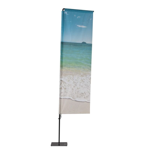 Showdown Displays Beachflag Alu QuadratForm 460cm Gesamthöhe mit luxuriöser Tasche, BFAS460-L