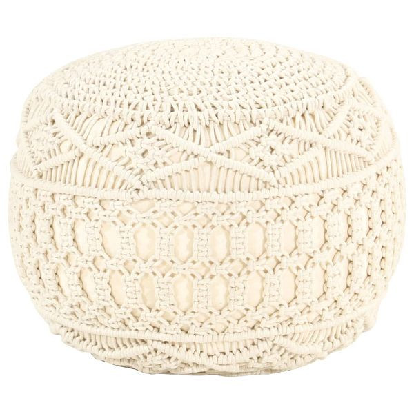 vidaXL Makramee Sitzpuff Handgefertigt 45x30 cm Baumwolle, 324001