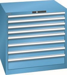 LISTA Schubladenschrank 45x36E (BxTxH) 870x725x850mm AUTO Lock, Lichtblau, 8 Schubladen, Tragkraft Schubladen: 200 kg, 78.684.010.A