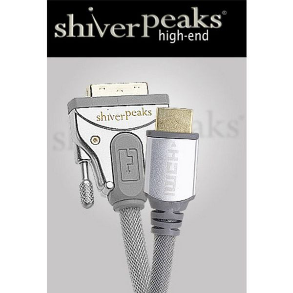 shiverpeaks HIGH-END-HDMI/ DVI-Anschlusskabel, Vers. 1.3a, Metall-Stecker, vergoldete Kontakte,-Silber-Nylon, AWG 26, 10,0m, 77488-SPH-L