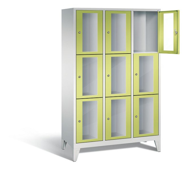 C+P Schließfachschrank Classic, H1850xB1200xT500mm, Farbe: Lichtgrau / Viridingrün, 8010A323 S10007