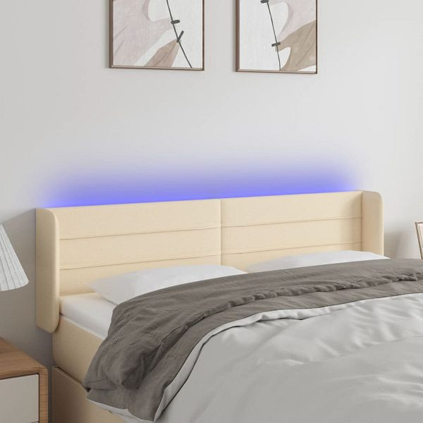 vidaXL LED Kopfteil Creme 147x16x78/88 cm Stoff, 3123379