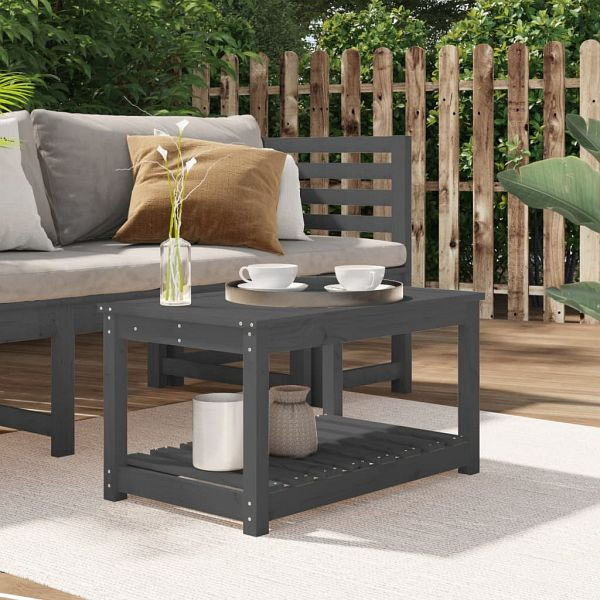 vidaXL Gartentisch Grau 82,5x50,5x45 cm Massivholz Kiefer, 824136