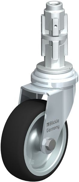Blickle LRA-PATH 75G-E03 Apparate-Lenkrolle mit Expander, Thermoplastisches Polyurethan, Grau, 848609