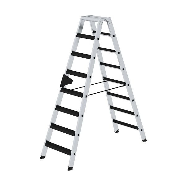 Munk Günzburger Steigtechnik Stufen-Stehleiter beidseitig begehbar mit clip-step relax 2x9 Stufen, 042218
