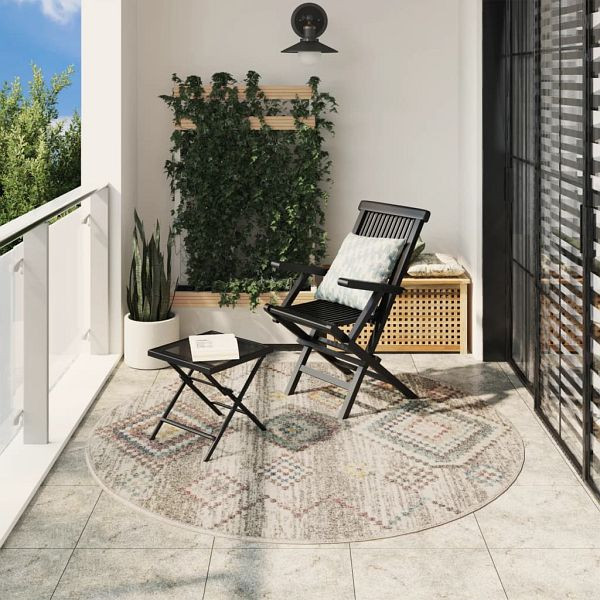 vidaXL Teppich ARBIZU Indoor und Outdoor Vintage-Design Ø 200 cm, 375709