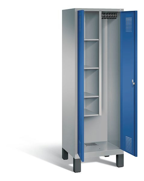 C+P Putzmittel-Spind Evolo, H1850xB610xT500mm, Farbe: Weißaluminium / Enzianblau, 48110-00 S10092