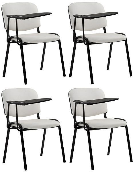 CLP 4er Set Stühle Ken mit Klapptisch Kunstleder, weiß, 318802