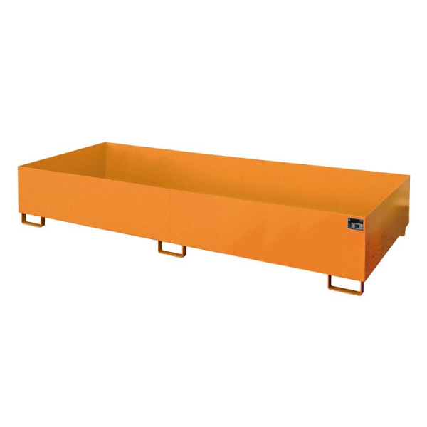 STEIN HGS Regalwanne RW, 1000 Liter, RAL 2000 gelborange, Gesamthöhe 380 mm, lackiert, ohne Gitterrost, 79217.0049
