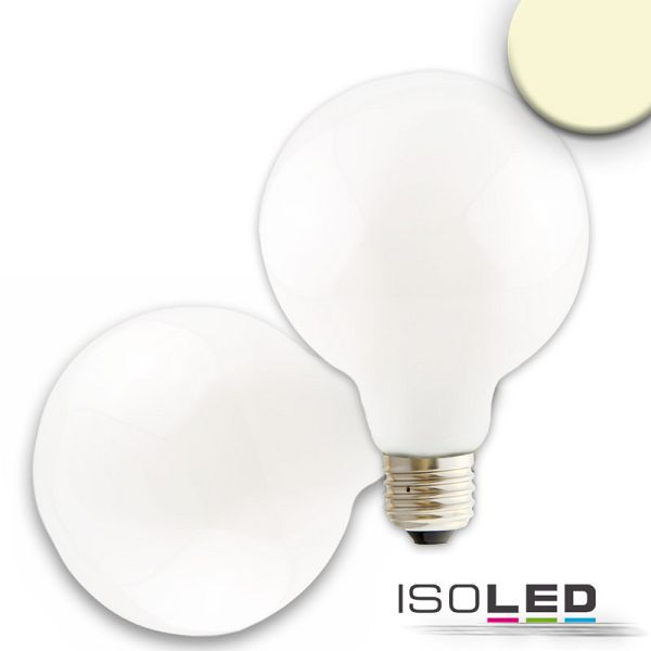 ISOLED E27 LED Globe G95, 8W, 360°, milky, warmweiß, dimmbar, 112596