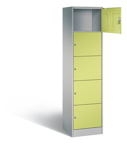 C+P Schließfachschrank Serie 8070, H1950xB460xT480mm, Farbe: Weißaluminium / Viridingrün, 82700-10 S10381
