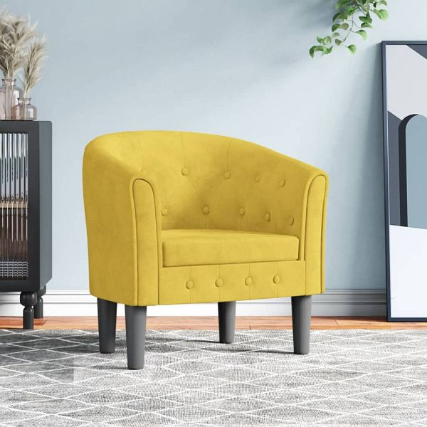 vidaXL Clubsessel Farbe Gelb Samt, 356476, 8720845436483