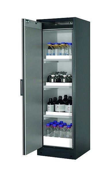 asecos Sicherheitsschrank Q-CLASSIC-90, Q90.195.060 in reinweiß RAL 9010 mit 3x Wannenboden Standard (Polypropylen), 30072-050-30086