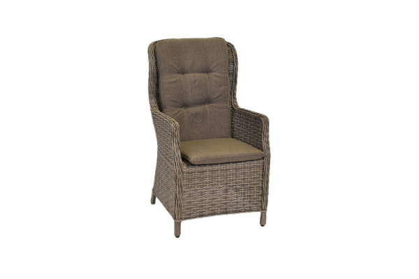 Merxx Riviera Sessel, mit hoher Rückelhene, verstellbar durch Gasdruckfeder, inkl. Kissen, 2er Set, naturgrau, 50472-253