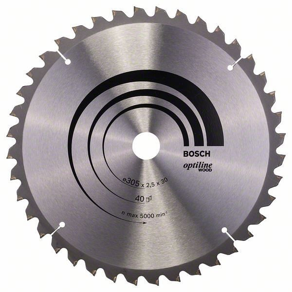 Bosch Kreissägeblatt Optiline Wood für Kapp- und Gehrungssägen, 305 x 30 x 2,5 mm, 40, 2608640440