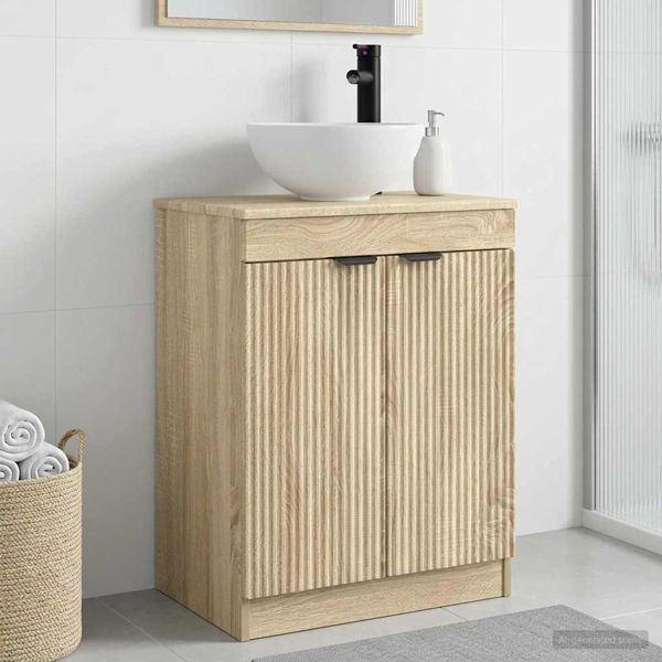 vidaXL Badezimmerschrank mit Waschbecken Sonoma-Eiche 54 x 35 x 83 cm, 890140