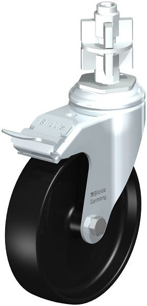 Blickle LKRA-POA 125G-11-FI-E17 Apparate-Lenkrolle mit Rückenloch & Feststeller, Polyamid, Schwarz, 740029