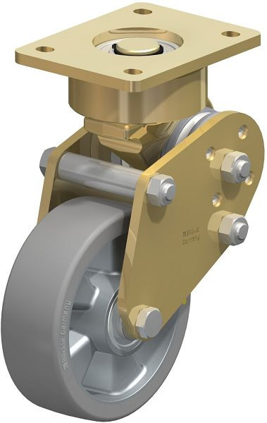 Blickle LPFE-ALTH 150K-AS Schwerlast-Lenkrolle mit Polyurethan-Drehfedern, Blickle Extrathane®, Grau, 853751