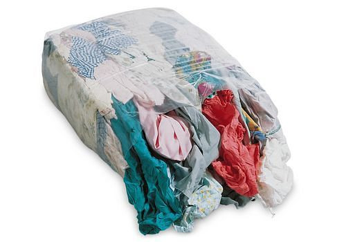 DENIOS Putzlappen KB, Kattun, leichtes Baumwollmischgewebe, bunt, 30 Presswürfel à 10kg, VE: 30 Stück, 158037