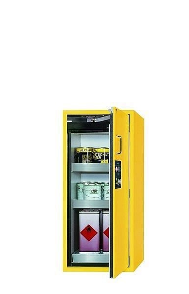 asecos Sicherheitsschrank S-CLASSIC-90, S90.129.060.R in sicherheitsgelb RAL 1004 mit 2x Wannenboden Standard (Edelstahl), 30240-002-33503