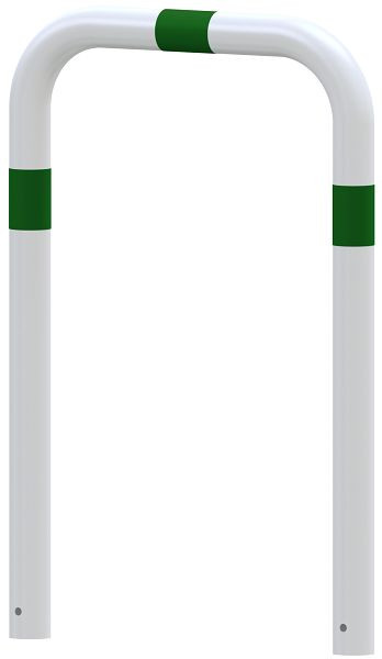 Schake Rammschutzbügel Ø 76 mm, weiß pulverbeschichtet mit grün reflektierenden Streifen, Ø 76 mm, Gesamtbreite: 750mm, 4L77_05BSGR