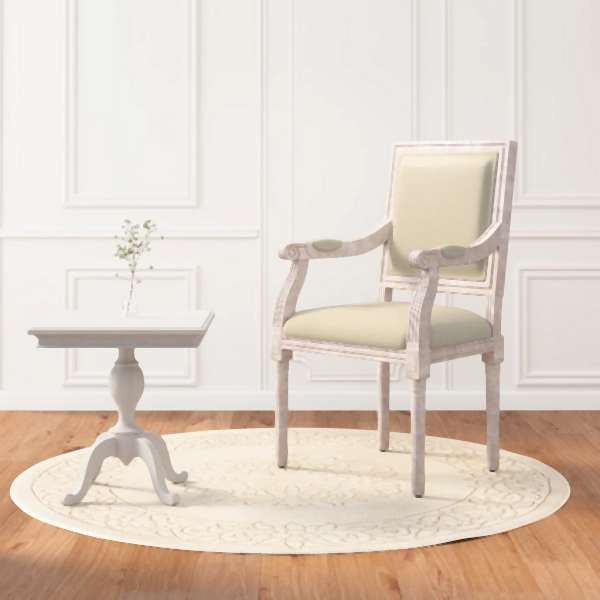 vidaXL Stuhl 54x59x99 cm Leinen, Material: Massivholz, 344487